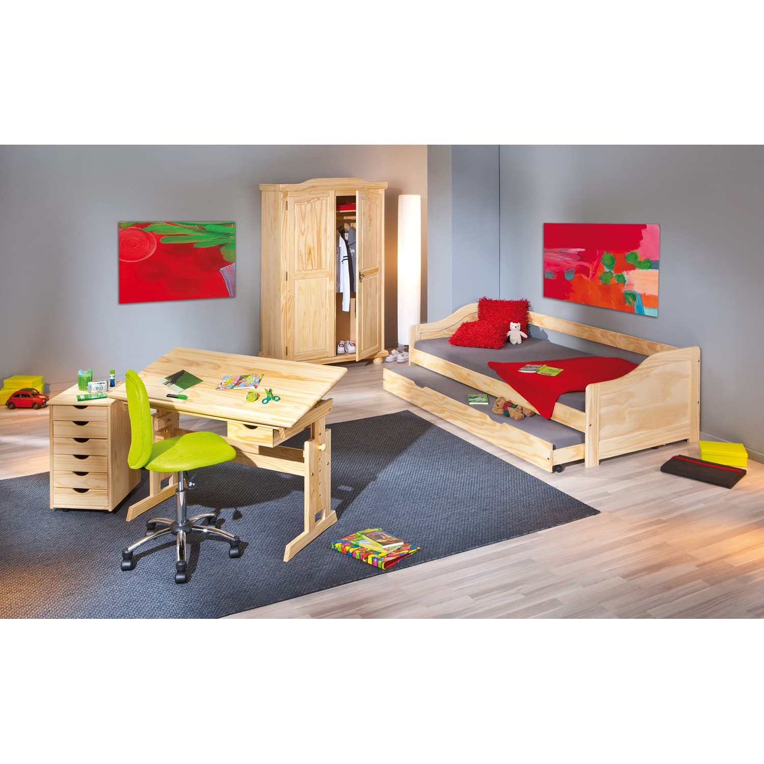 Dětský výškově stavitelný stůl TIMBER - masiv Halmar - náhled 2
