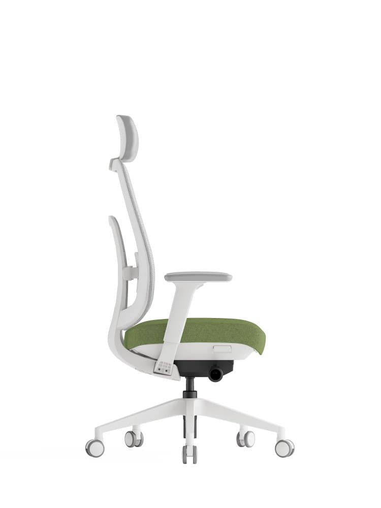 Kancelářská ergonomická židle K42 WHITE SP – síť/ čalouněná, zelená - náhled 5