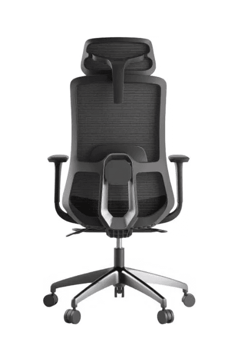 Kancelářská ergonomická židle WISDOM s podhlavníkem — síť, černý plast, nosnost 120 kg, více barev tmave šedá - náhled 4