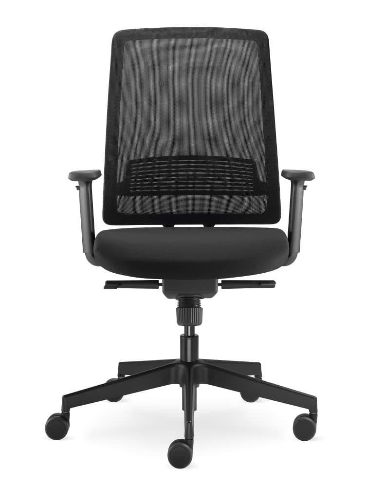 Kancelářská židle LYRA Air s područkami – synchronní mechanika, síť, černá LD Seating - náhled 3
