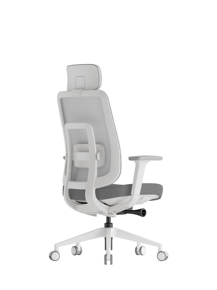 Kancelářská ergonomická židle K42 WHITE SP – síť/ čalouněná, šedá - náhled 4
