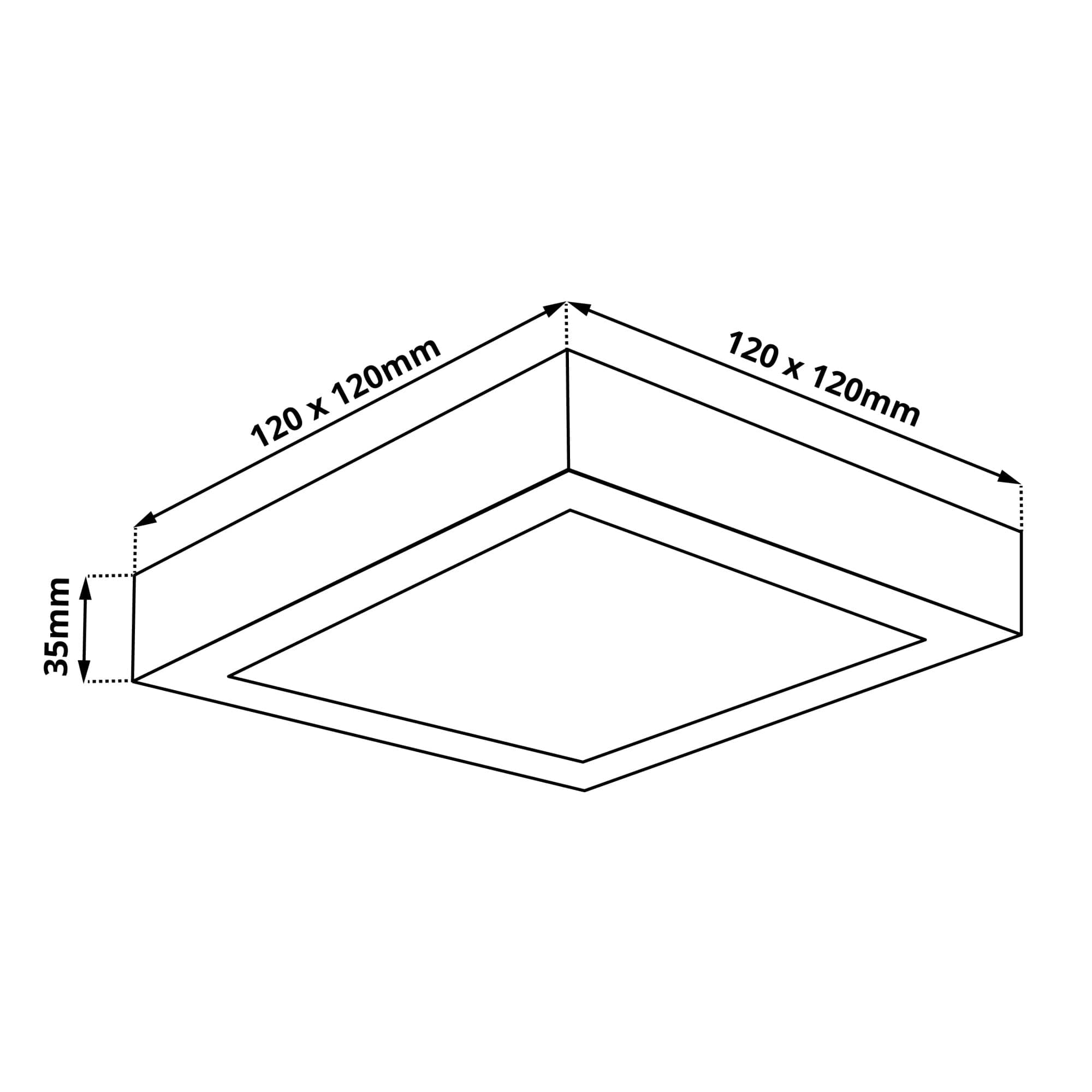BPS6 LED panel 6W přisazený černý čtverec - Denní bílá - náhled 3