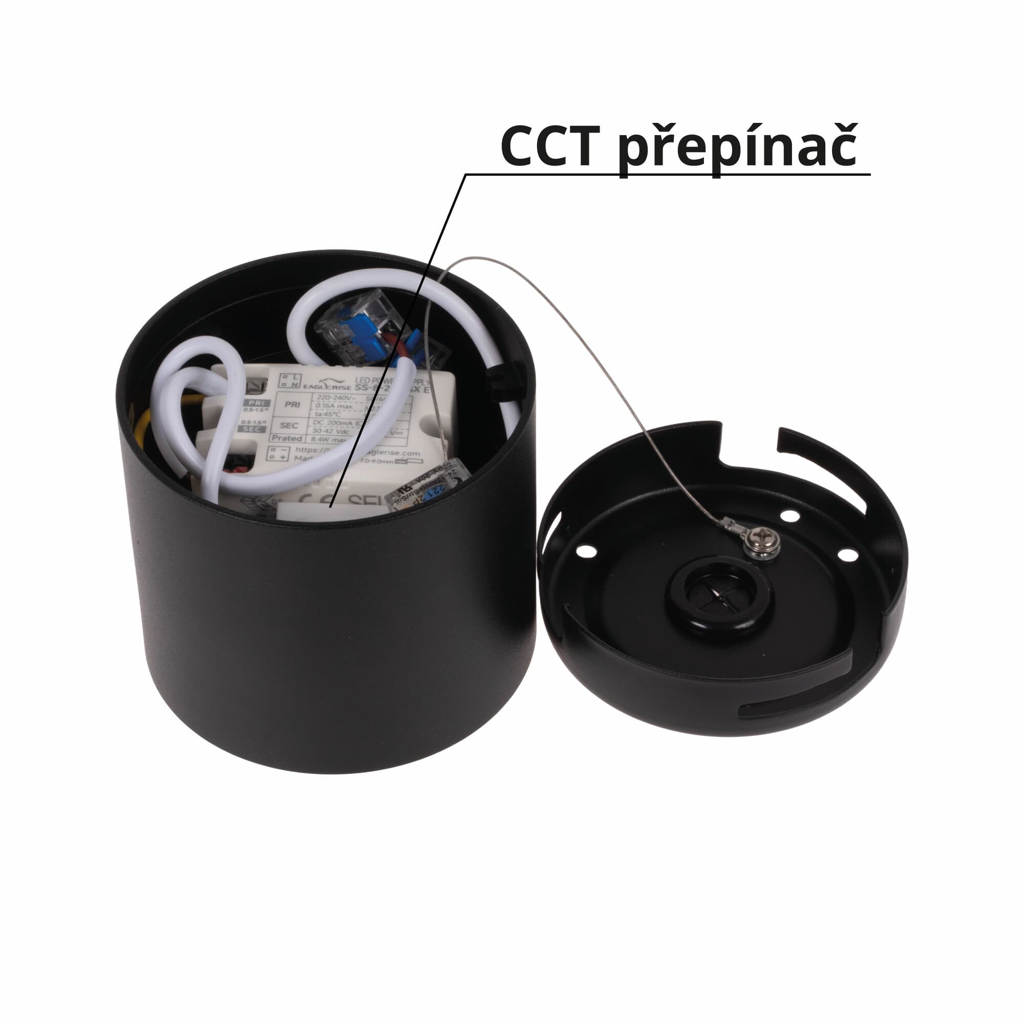 LED svítidlo ALEXO 9W CCT kulaté černé stropní - náhled 2