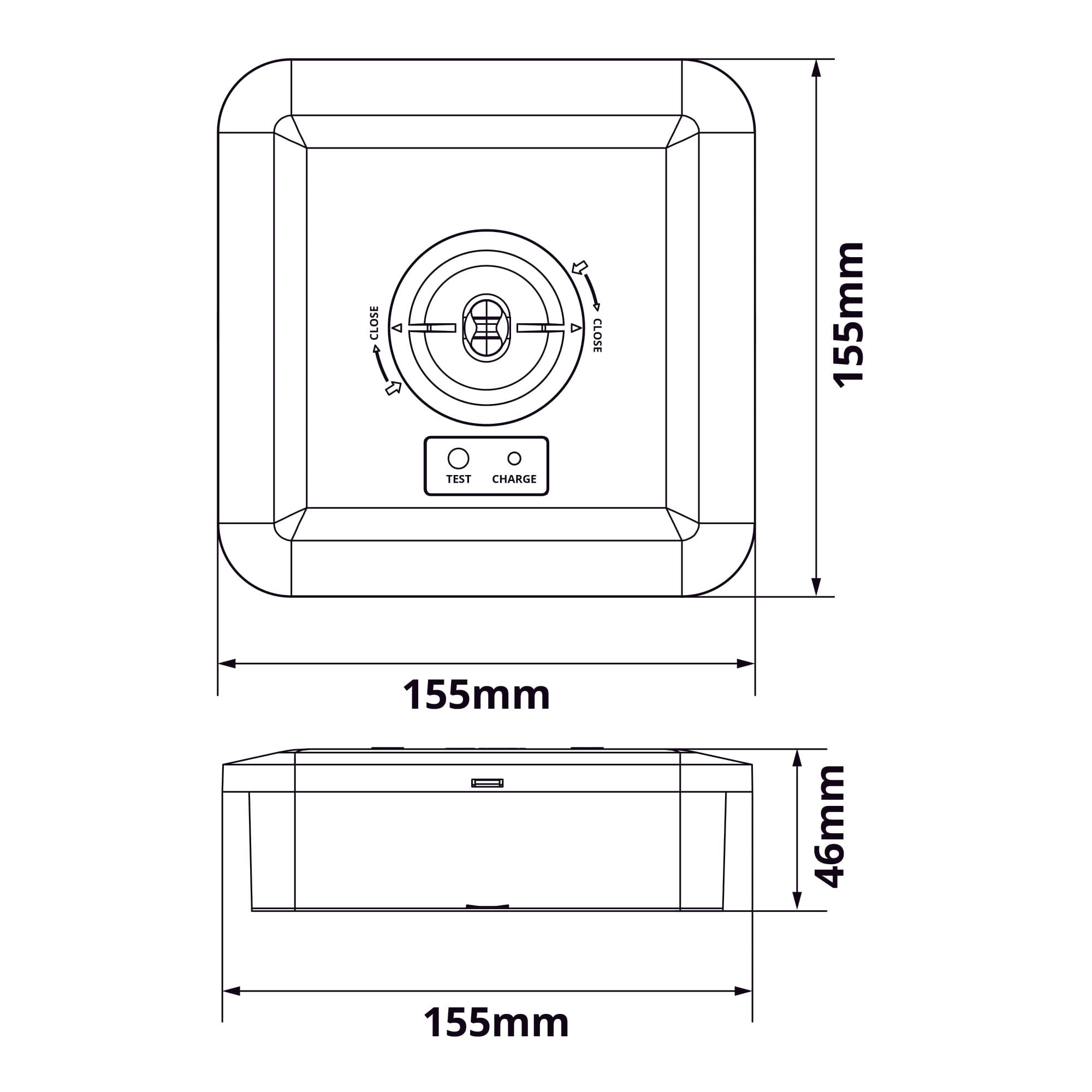 LED nouzové svítidlo CYCLOP 3W černé - náhled 3