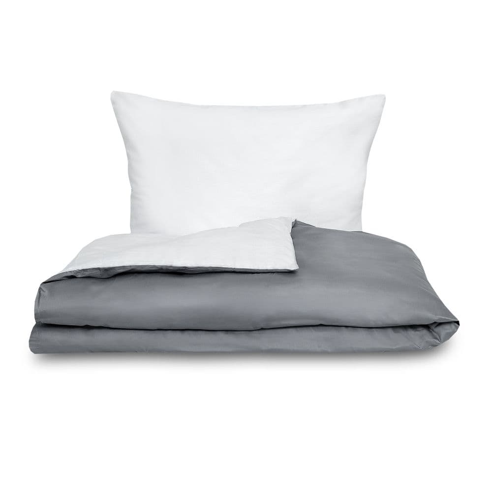 Kvalitex Saténové povlečení LUXURY COLLECTION tmavě šedé / bílé