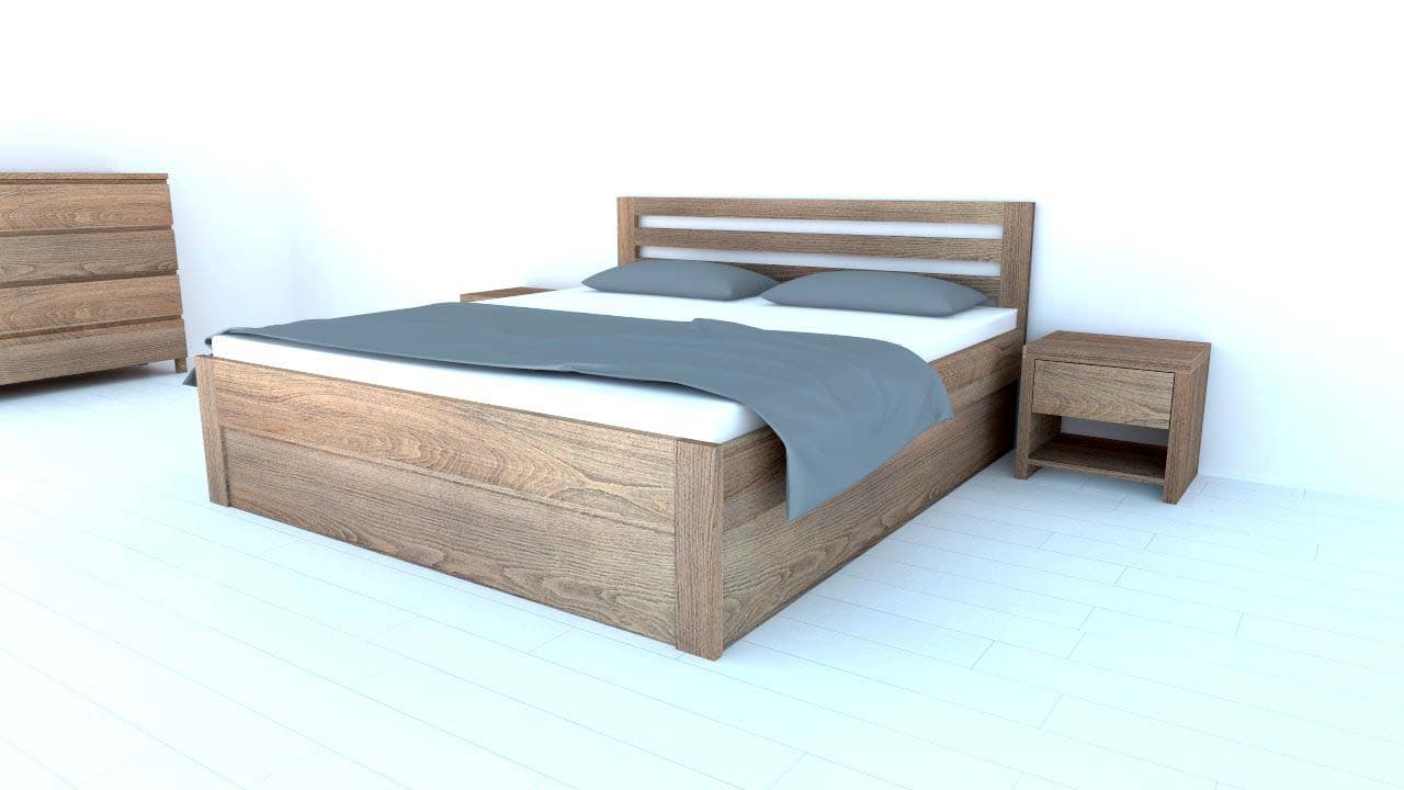 Postelia PAVLA s úložným prostorem, Buk 140x200 - náhled 2