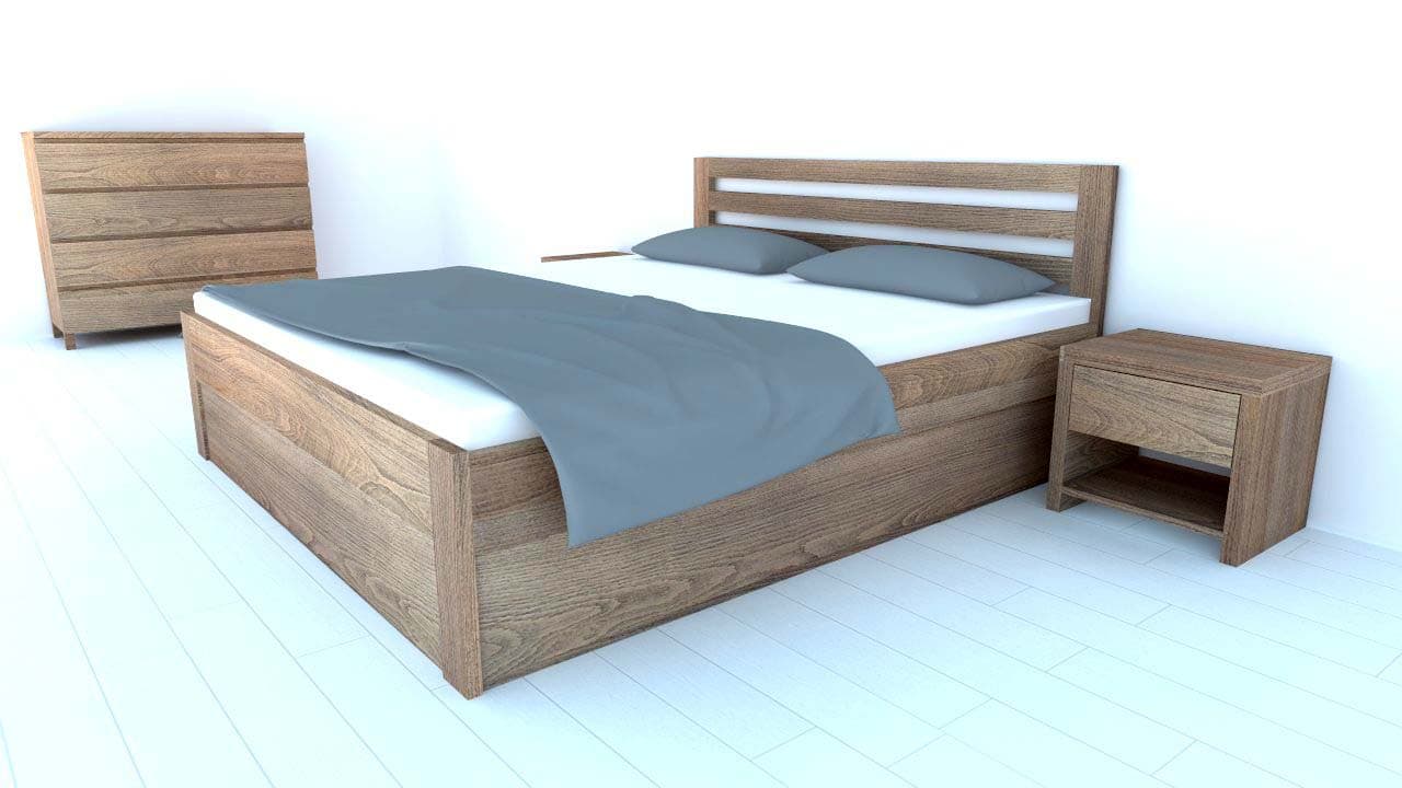 Postelia PAVLA s úložným prostorem, Buk 140x200 - náhled 3