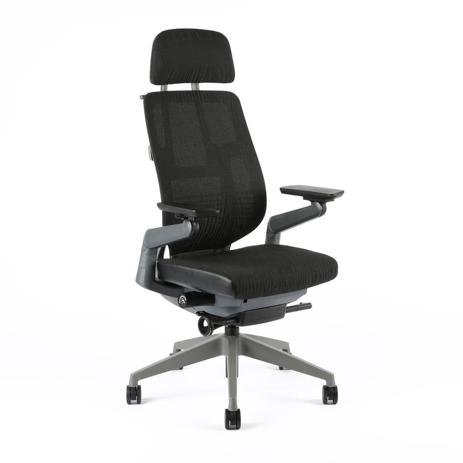Kancelářská ergonomická židle KARME MESH — více barev Modrá žíhaná - náhled 2