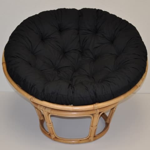 Relaxační papasan ARTEMIS — ⌀110 cm, ratan, látka, medová / více barev bílá - náhled 3
