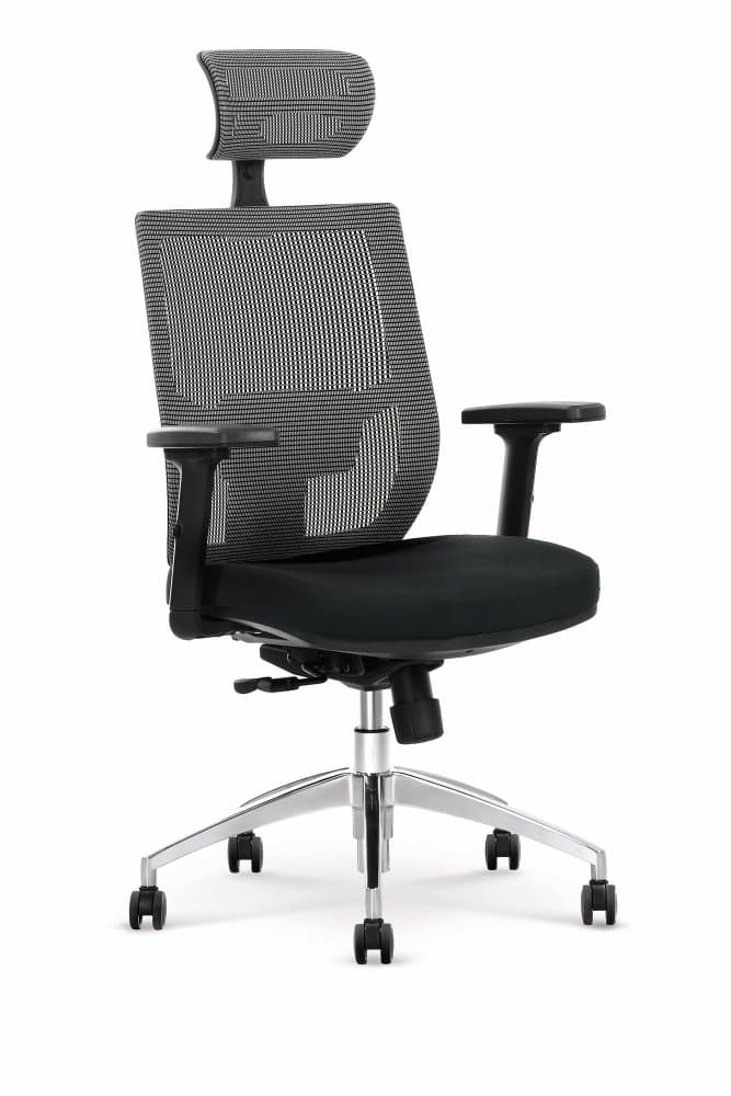 Kancelářská ergonomická židle ADMIRAL — černá / šedá Halmar