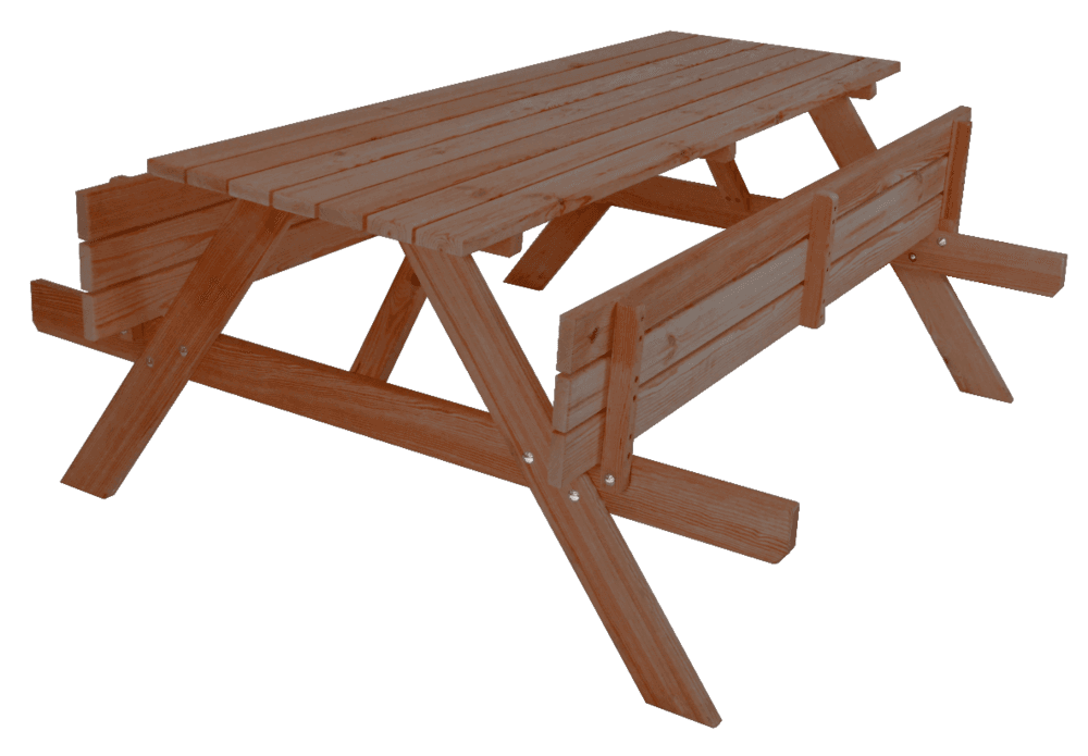 PIKNIK zahradní set dřevěný SE SKLOPNÝMI LAVIČKAMI - 180 cm - mořený - náhled 2