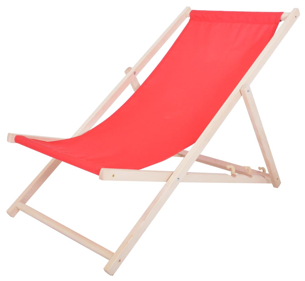 Bahama POLYESTER lehátko dřevěné přírodní - ČERVENÉ - náhled 3