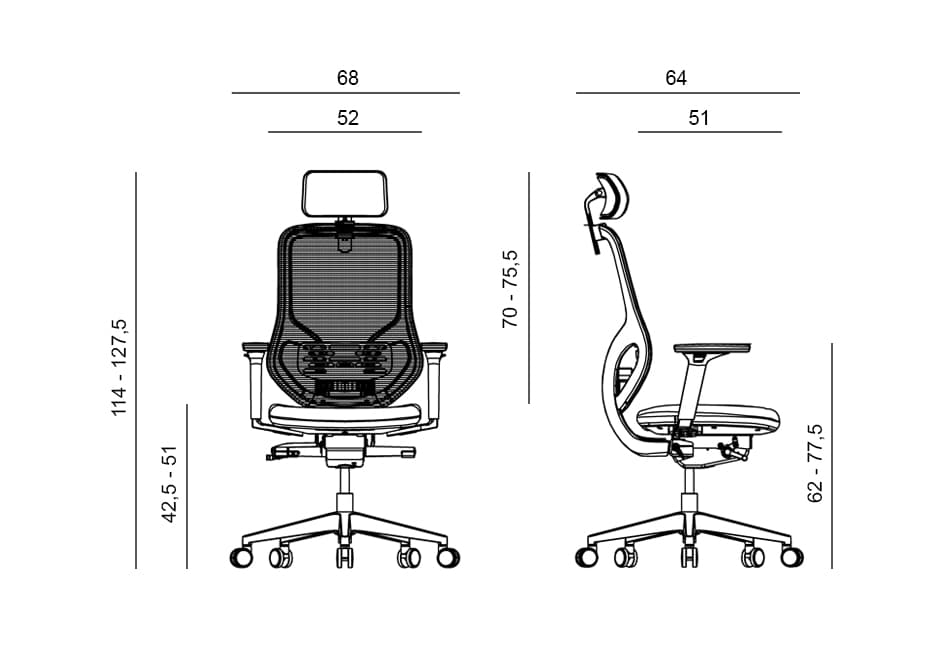 Kancelářská ergonomická židle ATOMIC — látka / síť, černá, nosnost 130 kg Antares - náhled 5