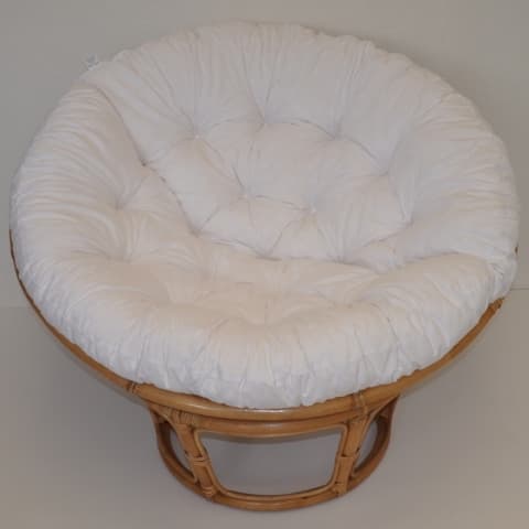 Relaxační papasan ARTEMIS — ⌀110 cm, ratan, látka, medová / více barev bílá