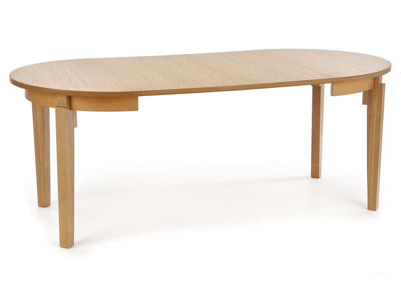 Jídelní kulatý rozkládací stůl SORBUS – 100x100x77 (+100) medový dub Halmar