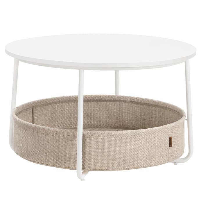 Bílý konferenční stolek VELA s úložným košem – 75 cm, elegantní design Autronic - náhled 2