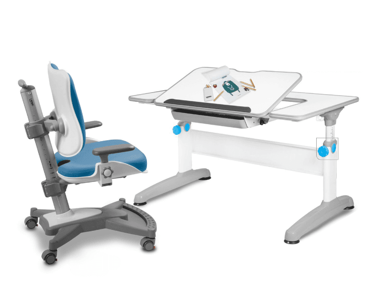 Dětský set MyChamp UNIQ - modrý, set židle + stůl Mayer