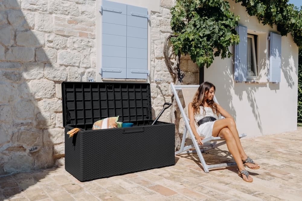 PORTOFINO zahradní plastový úložný box 340 L - grafit - náhled 5