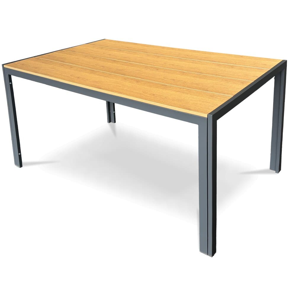 Zahradní stůl METRAXO — 150x90 cm, kov, polywood, hnědá Autronic