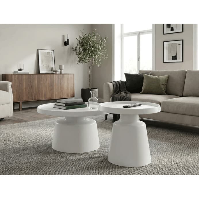 Elegantní bílý kovový konferenční stolek ARID – Autronic