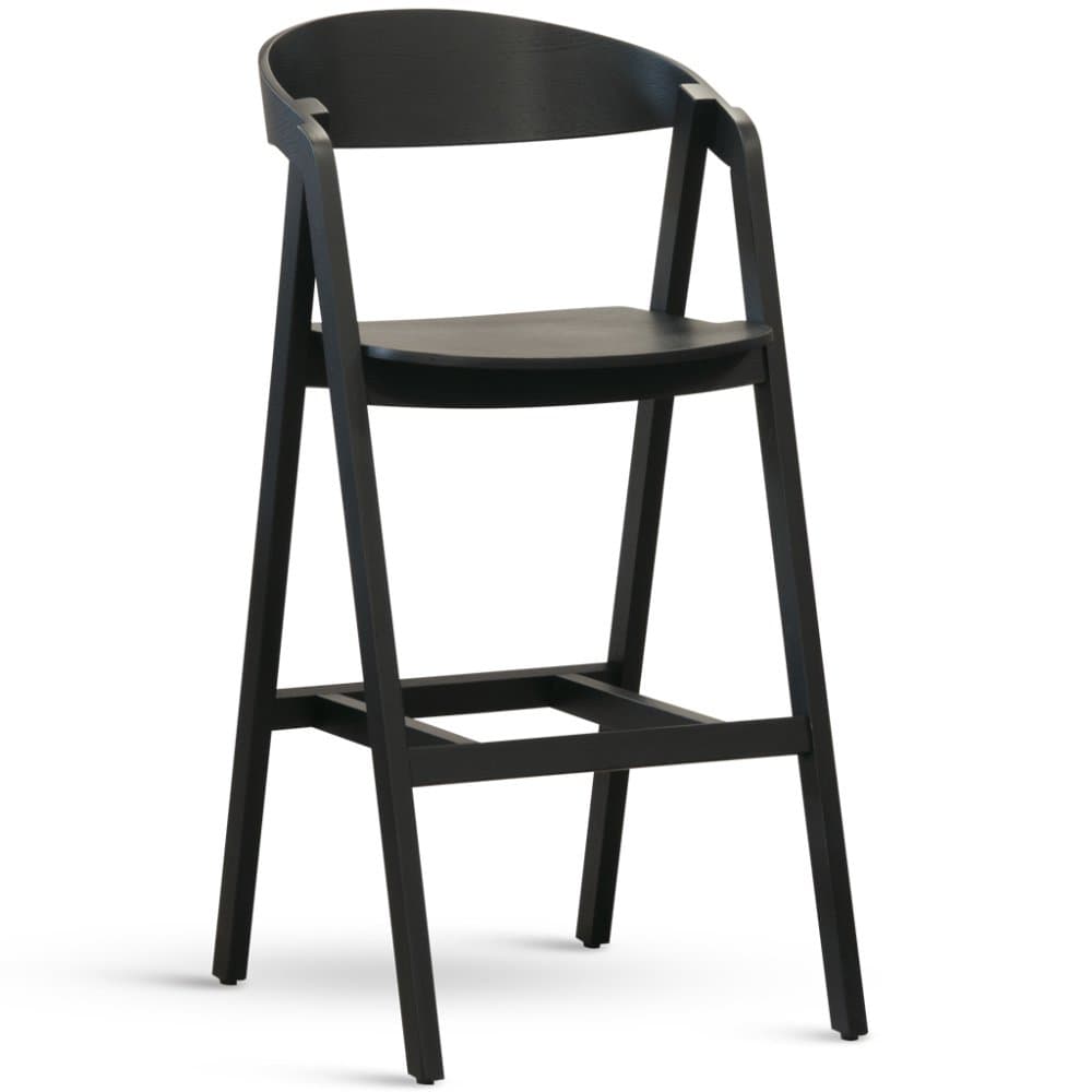Židle GURU bar EMPIRE – černý lak nebo přírodní dub, výška sedu 72 cm Stima černá - náhled 3