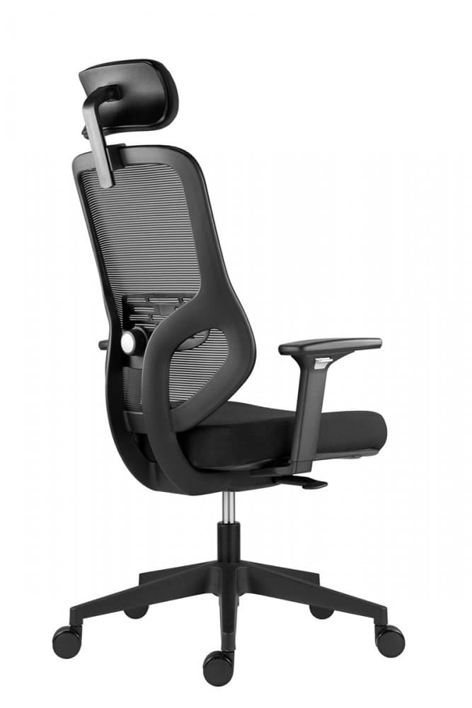 Kancelářská ergonomická židle ATOMIC — látka / síť, černá, nosnost 130 kg Antares - náhled 4
