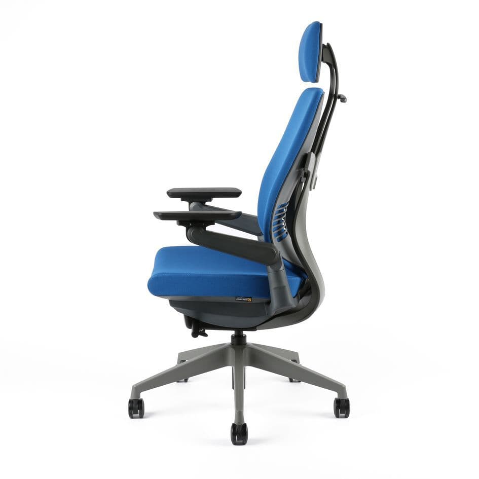 Kancelářská ergonomická židle KARME — více barev, s podhlavníkem a područkami Modrá F03 - náhled 4