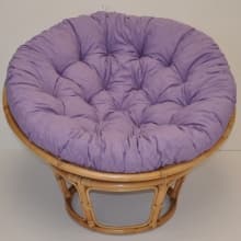 Relaxační papasan ARTEMIS — ⌀110 cm, ratan, látka, medová / více barev bílá - náhled 4