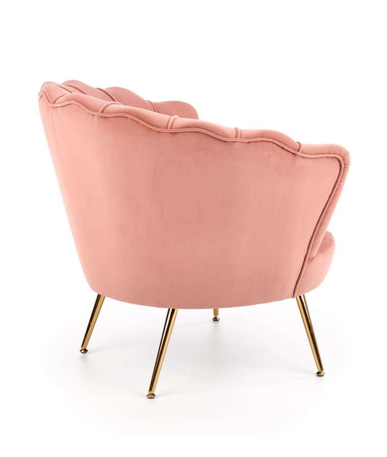 Designové křeslo AMORINITO — kov, růžová látka Halmar - náhled 2