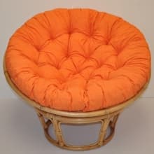 Relaxační papasan ARTEMIS — ⌀110 cm, ratan, látka, medová / více barev bílá - náhled 2