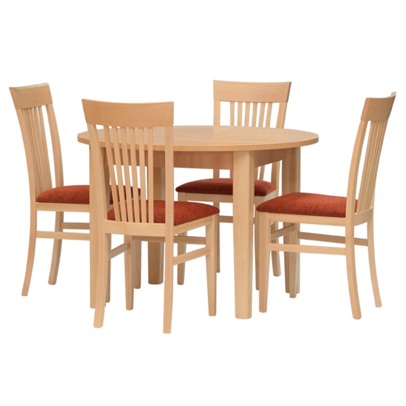Kulatý jídelní stůl FIT 110 – 110x 110 cm (+ rozklad 35 cm), odolné lamino, víc barev buk - náhled 2