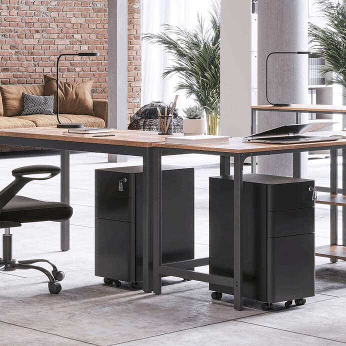 Pojízdný kancelářský kontejner STAL – kov, černá, 3 zásuvky Autronic - náhled 4