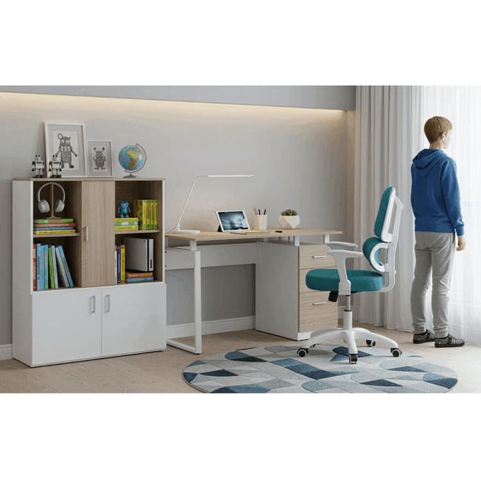Stylový kancelářský stůl RENO 120x60cm s šuplíky – melamin, dub sonoma Autronic