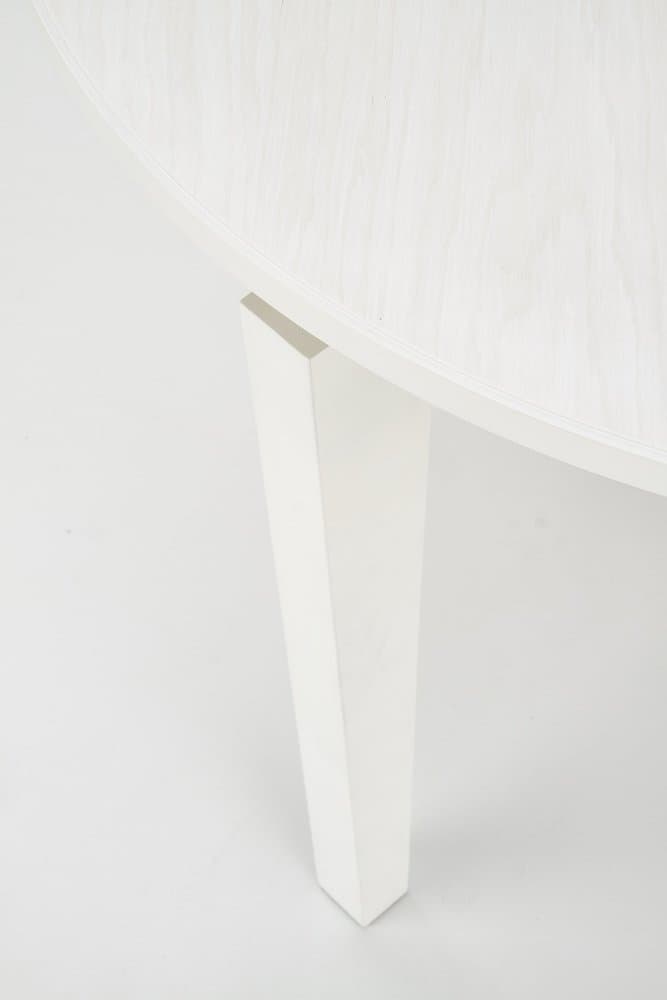 Jídelní kulatý rozkládací stůl SORBUS – 100x100x77 (+100) dřevo, bílá Halmar - náhled 3