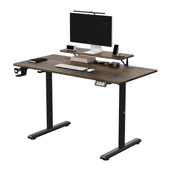 Elektricky výškově nastavitelný stůl HIGHLANDER - 120 cm, hnědá