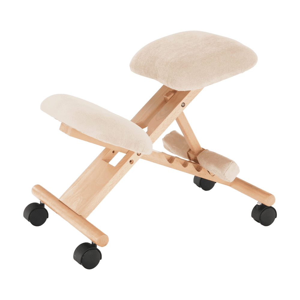 Ergonomická klekačka GROCO – krémová látka, dřevo buk, Kondela - náhled 5