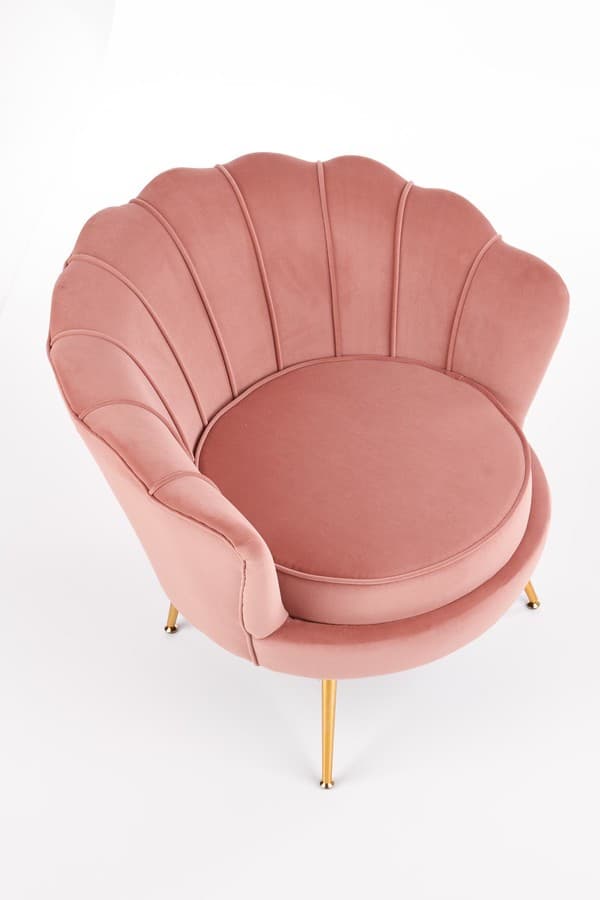 Designové křeslo AMORINITO — kov, růžová látka Halmar - náhled 5
