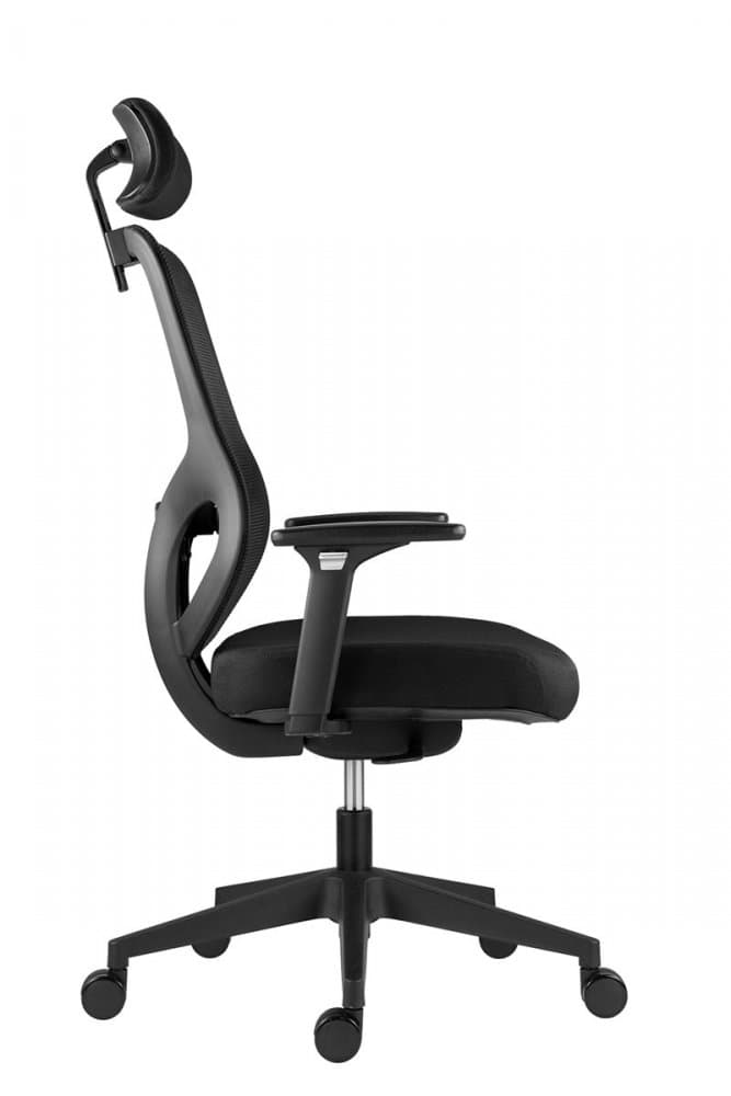 Kancelářská ergonomická židle ATOMIC — látka / síť, černá, nosnost 130 kg Antares - náhled 3