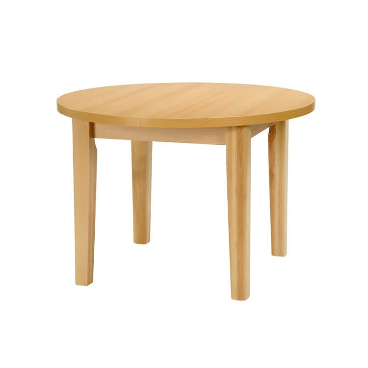 Kulatý jídelní stůl FIT 110 – 110x 110 cm (+ rozklad 35 cm), odolné lamino, víc barev buk