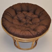 Relaxační papasan ARTEMIS — ⌀110 cm, ratan, látka, medová / více barev bílá - náhled 5