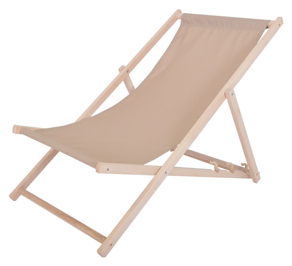 Bahama POLYESTER lehátko dřevěné přírodní - BÉŽOVÉ - náhled 3