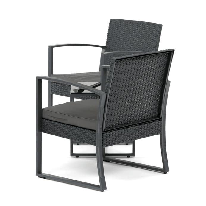 Zahradní set SIESTA – 1+2 s polyratanem a skleněnou deskou, šedá, Autronic - náhled 4
