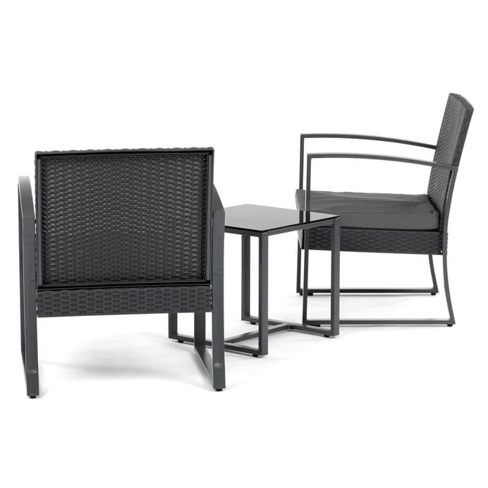 Zahradní set SIESTA – 1+2 s polyratanem a skleněnou deskou, šedá, Autronic - náhled 5