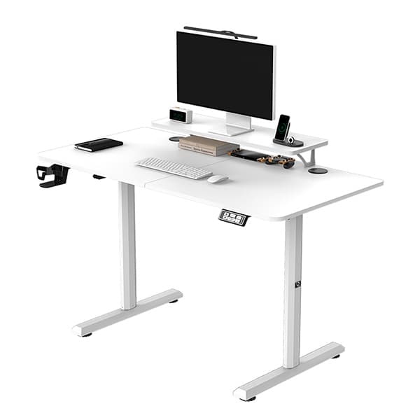 Elektricky výškově nastavitelný stůl HIGHLANDER - 120 cm, bílá