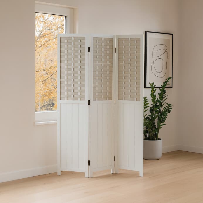 Elegantní bílý paraván LIVARO z masivu pro moderní interiéry Autronic