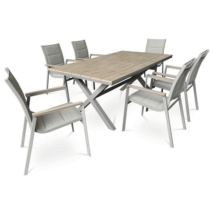 Zahradní stůl DURA – 180x100, polywood, světlý dub, hliník, Autronic - náhled 3