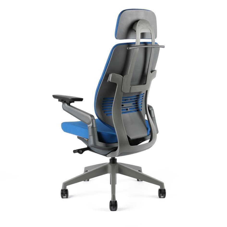 Kancelářská ergonomická židle KARME — více barev, s podhlavníkem a područkami Modrá F03 - náhled 3