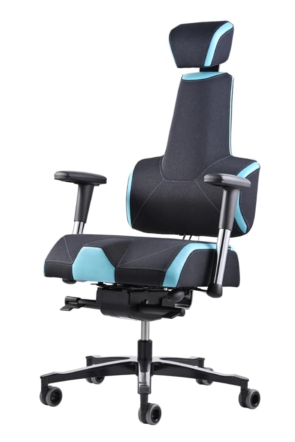 Zdravotní herní židle THERAPIA E+GAMER – černo-tyrkysová