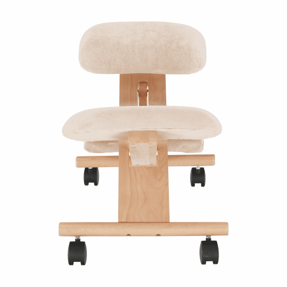 Ergonomická klekačka GROCO – krémová látka, dřevo buk, Kondela - náhled 4